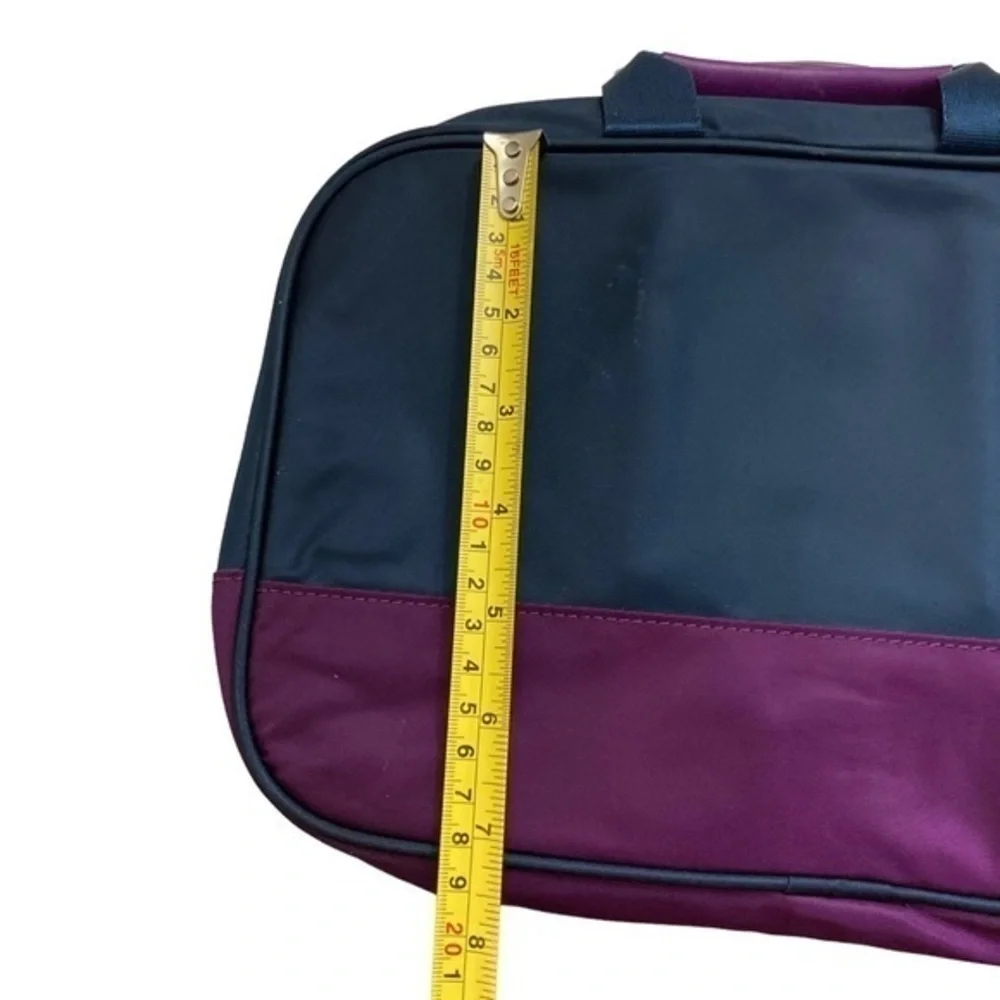 Tumi blue and purple nylon hanging toiletries cosmetic bag unisex